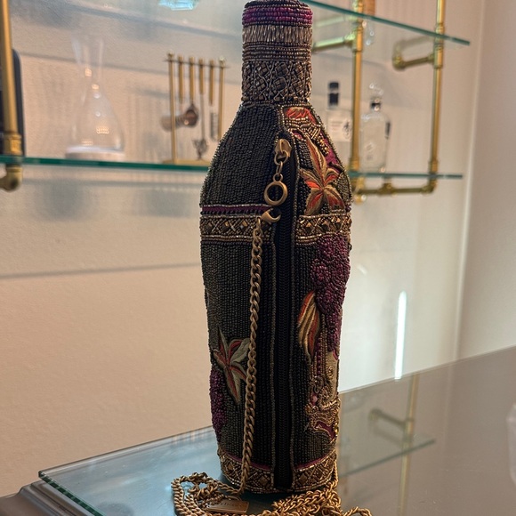 Mary Frances Black Beaded Bag with Gold Chain - Picture 5 of 8